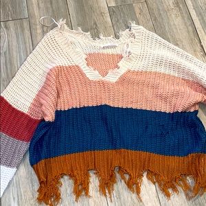 Trendy sweater cropped and flared
